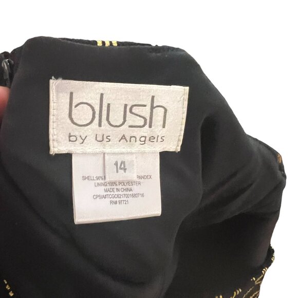 Girl's blush by US Angels Black with Gold and Rhinestone‎ Accents Size 14 - Picture 3 of 3